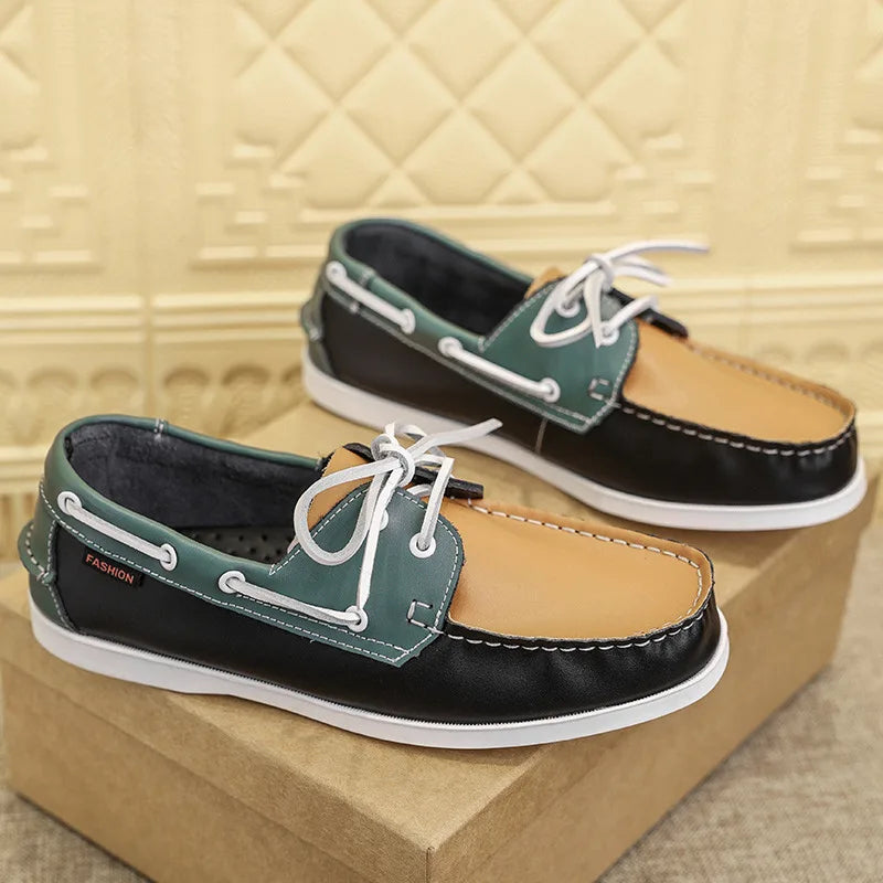 High Quality Leather Loafers Man Plus Size 47 Business Shoes Men Casual Shoes Comfortable Flat Boat Shoes For Men zapatos hombre