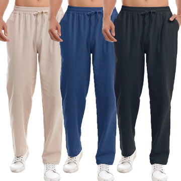 Men's Loose Cool Casual Pants Elastic Waist Drawstring Long Pant Casual  Streetwear Lightweight Breathable Trousers