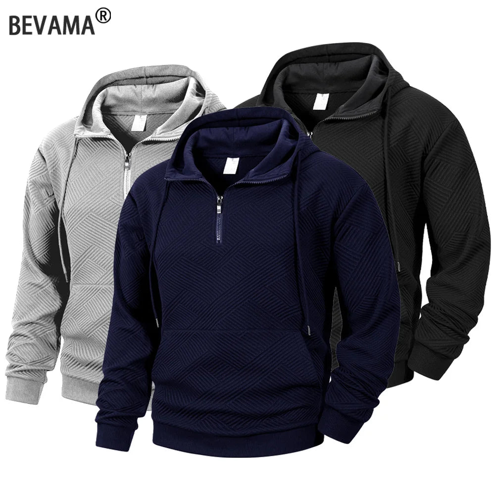 Men's Hooded Sweater Casual Sports Jumper Vintage Harajuku Long Sleeve Zipper Casual Loose Coat Street Men Sweatshirt
