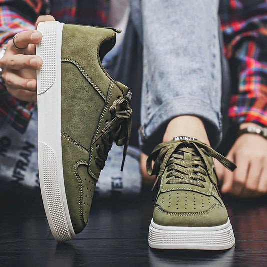 Stylish Green Man Urban Sneakers Big Size 47 48 Platform Men’s Skateboard Shoes Lace-up Low Cut Men Skate Shoes zapatos hombre