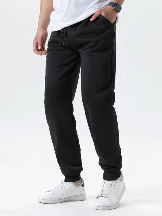 Men's Casual Pants Autumn Winter Fleece Sweatpants Men Running Jogger Sports Gym Trousers Fashion Solid Color Workout Long Pants