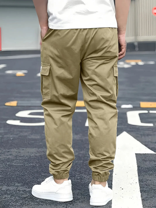 Men's Cargo Pants Sweatpants Outdoor Bunched Long Trousers  Casual Autumn Multi-Pocket Durable Workwear Male Trousers