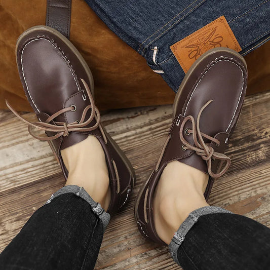 High Quality Leather Loafers Man Plus Size 47 Business Shoes Men Casual Shoes Comfortable Flat Boat Shoes For Men zapatos hombre