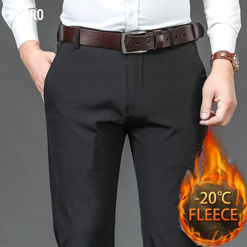 Men's Straight Slacks with High Waist in Winter Plush Slacks Fashion Goes with Everything Plush Slacks Men's Pants