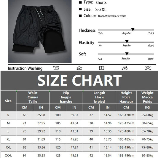 Men's Spider Printed Running Shorts Gym Fitness Sports Compression Shorts Workout Running Mesh 2 in 1 Sport Training Short Pants