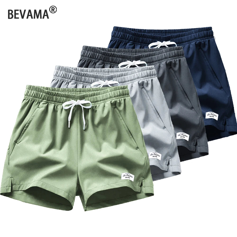 Summer Men's Fitness Lightweight Sweatpants Casual Pockets Shorts Basic Solid Color Short Pants Jogging Beach Shorts Men