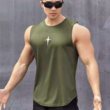 summer Sleeveless vest outdoor sport tank top running fitness undershirt quick drying round neck gym T-shirt men Breathable tops