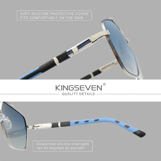 KINGSEVEN Luxury Polarized Sunglasses Men UV400 Square Large Frame Glasses Male Women Outdoor Causal Fashion Driving Eyewear