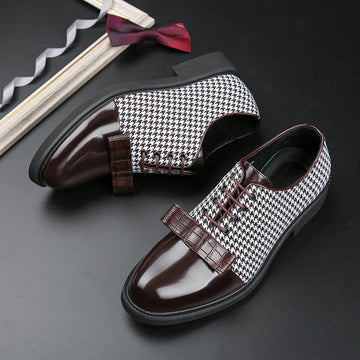 Classic Bow Leather Shoes Men Large Size 47 Comfortable Lace-Up Men's Wedding Shoes Business Casual Party Shoes Man Dress Shoes
