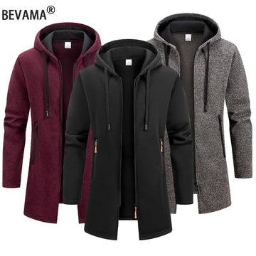 New Streetwear Men's Long Sleeve Sweatshirts for Men Zipper Hooded Oversize Winter Warm Jacket Coat Outdoor Tracksuit Men