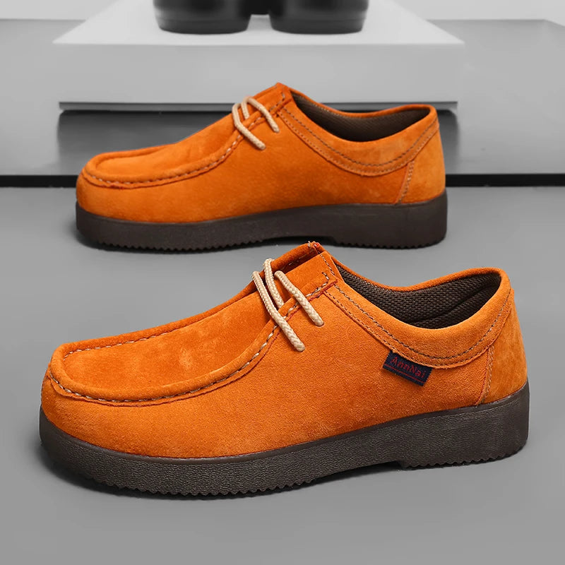 Autumn Men Casual Shoes Couples Suede Leather Loafers Male Comfortable Platform Walking Shoes Men Kangaroo Shoes zapatos hombre