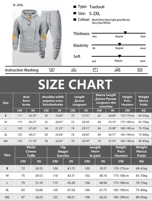 Men's Hooded Sweatshirt + Pants Two-piece Set Outdoor Men's Pullover Running Casual Sweatshirts Sweatpants Men's Clothing