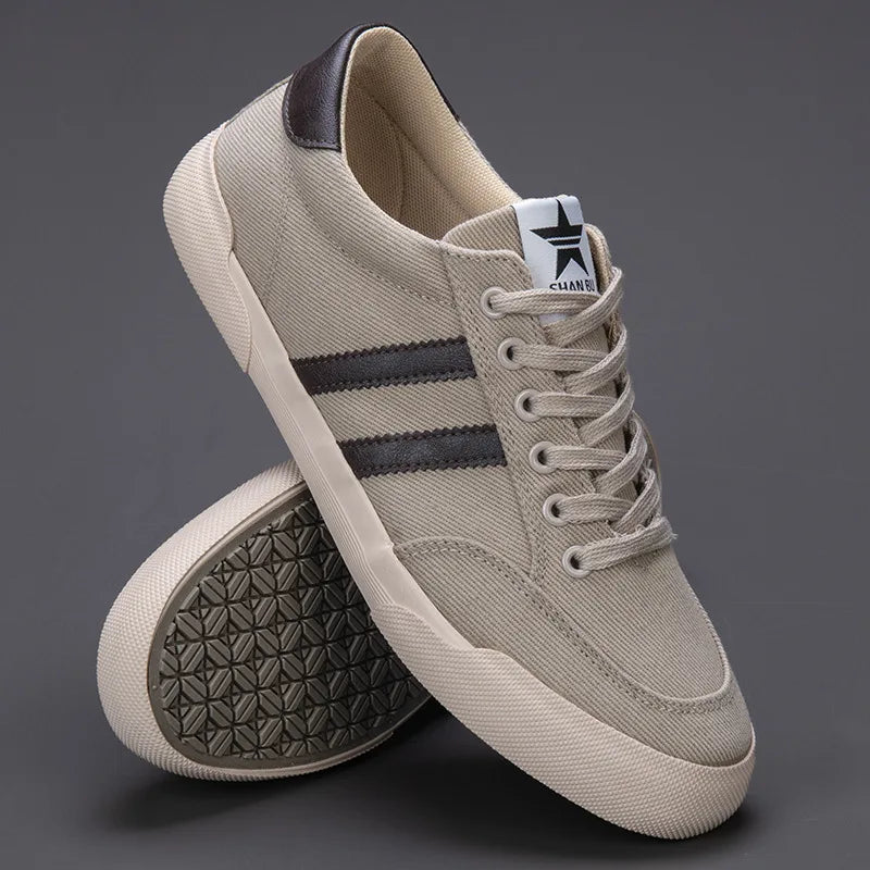 Classic Khaki Men's Espadrilles Comfort Lace-Up Canvas Shoes Men Flats Harajuku Light Casual Sneakers Man Zapatillas Lona Hombre