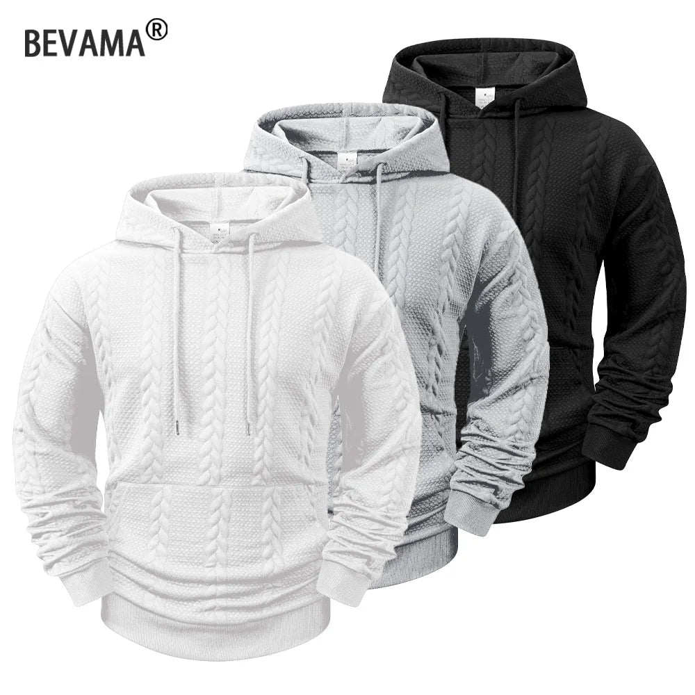 Men's Casual Hooded Basic Lightweight Knitted Pullover Shirts Autumn Warm Streetwear Outdoor Jogger Coats Streetwear