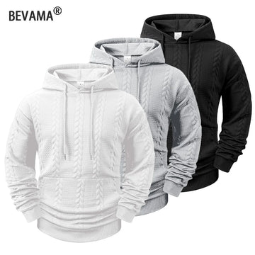 Men's Casual Hooded Basic Lightweight Knitted Pullover Shirts Autumn Warm Streetwear Outdoor Jogger Coats Streetwear