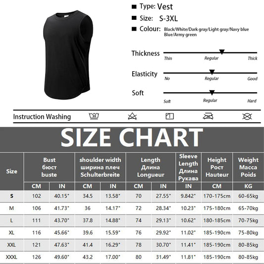 Summer Men's Fitness Basic Tank Top Quickly Dry Sport Top Running Vest Gym Fitness Sleeveless Sport Shirt Tank Tops