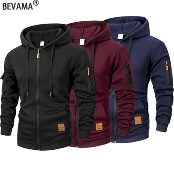 Autumn Men's Jacket Sweatshirts Casual Long Sleeve Zipper Closure with Hood Jacket Coat Slim Fit Male Jackets Streetwear