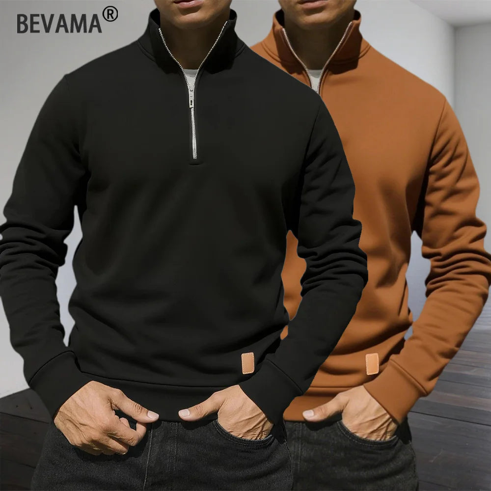 Autumn Men's Pullover Long Sleeve Loose Fashion Sweatshirt Top Casual Half Turtleneck Sweatshirts Outdoor Streetwear