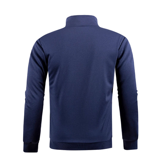 Men's Warm Long Sleeve Pullover Solid Color Half Zipper Sweaters V-neck Knitted Sweater Streetwear Jacket Top