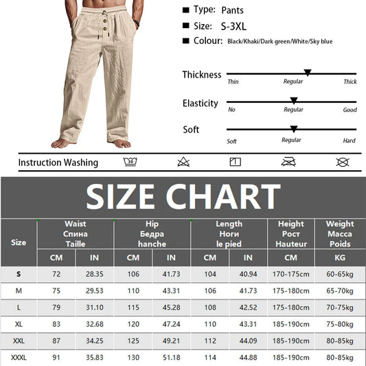 Spring Autumn Men's Breathable Long Pants Solid-color Casual Elastic Waist Pants Sports Streetwear Pants Harajuku Trousers