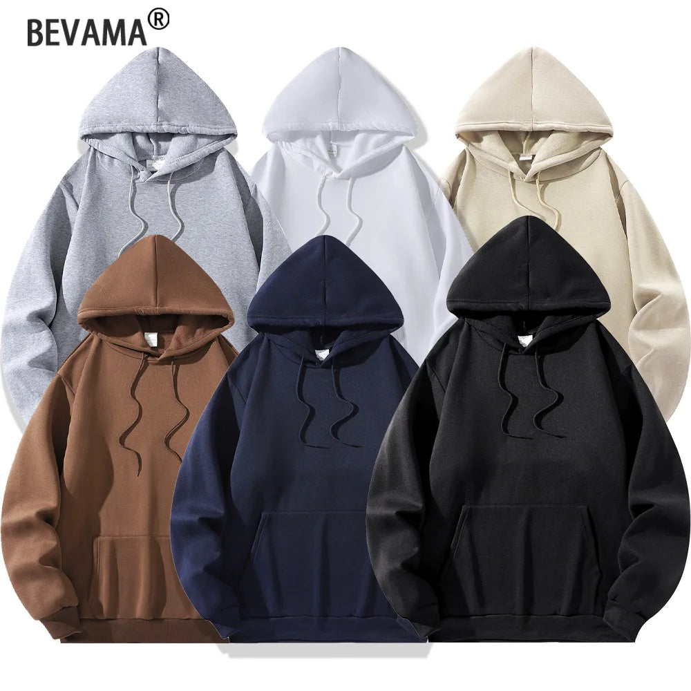 Men's and Women's Hoodies Autumn Winter Solid Color Thickened Hoodies Sweatshirts Fashion Casual Men Pullovers Tops Multi Color