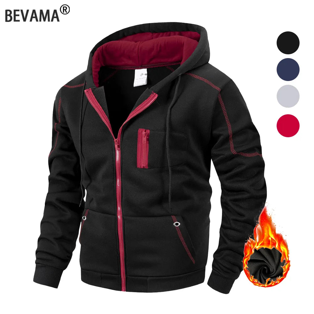 Autumn Men's Jacket Sweatshirts Casual Long Sleeve Hoodie Zipper Closure Jacket Male Hoodies Coats Outdoor Sports Jacket