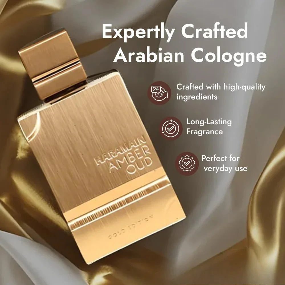 Luxury 60ml Gold Arabic Perfume for Women And Men Long-Lasting High-Quality Scent with Attractive Pheromones Dubai Inspired