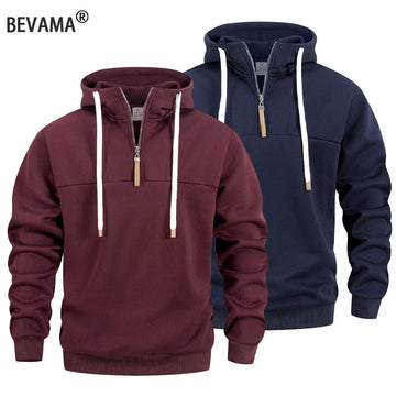 Men's Casual Sports Hoodie Fashion Pullover Long Sleeve Drawstring Zipper Sweatshirt Streetwear Athletic Hiking Outdoor Jackets