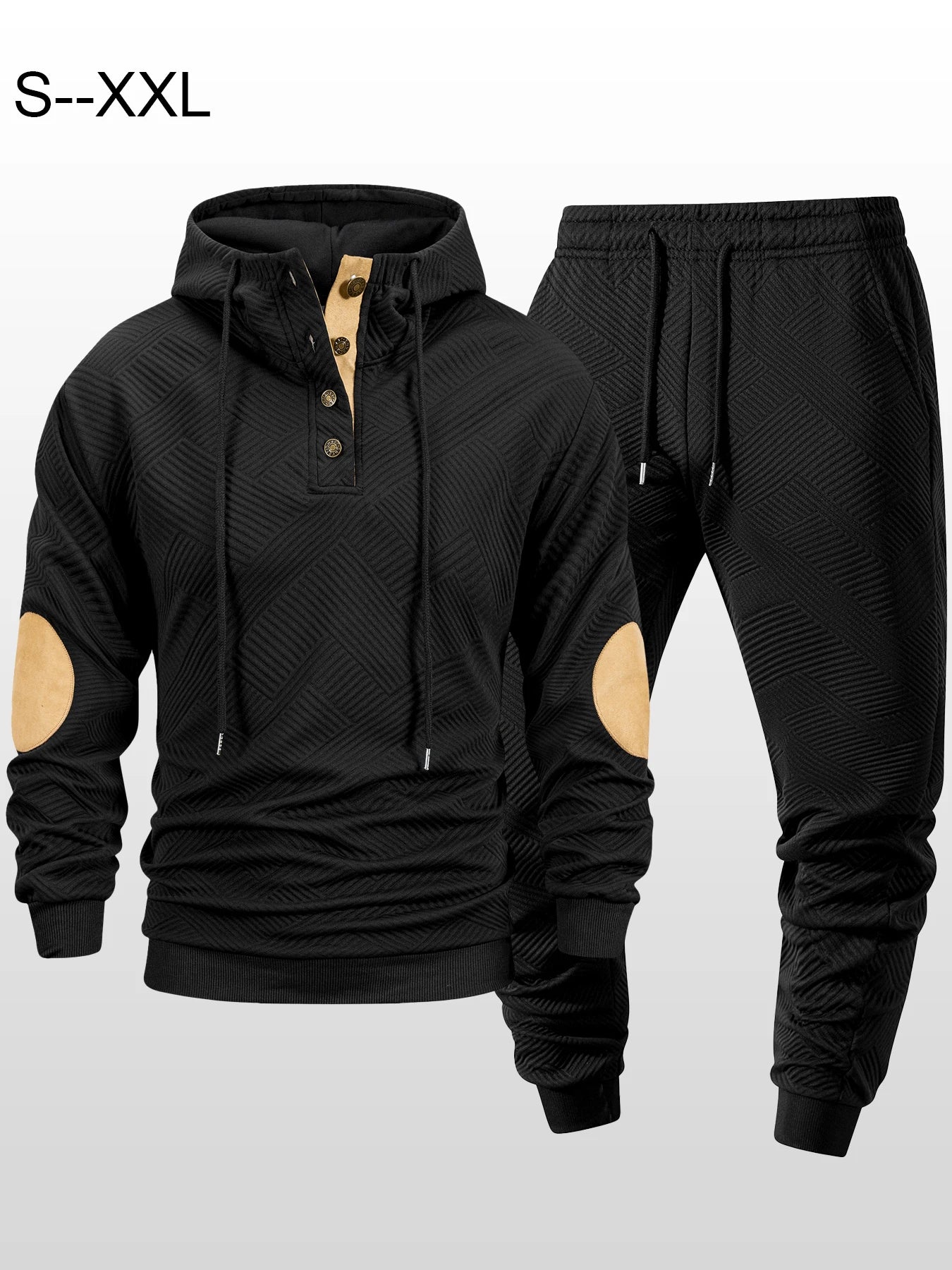 Men's Hooded Sweatshirt + Pants Two-piece Set Outdoor Men's Pullover Running Casual Sweatshirts Sweatpants Men's Clothing