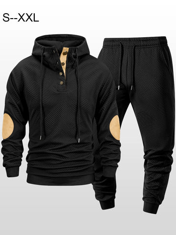 Men's Hooded Sweatshirt + Pants Two-piece Set Outdoor Men's Pullover Running Casual Sweatshirts Sweatpants Men's Clothing