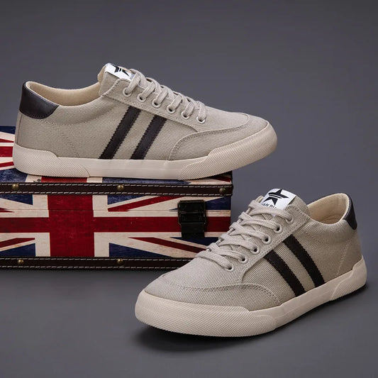 Classic Khaki Men's Espadrilles Comfort Lace-Up Canvas Shoes Men Flats Harajuku Light Casual Sneakers Man Zapatillas Lona Hombre