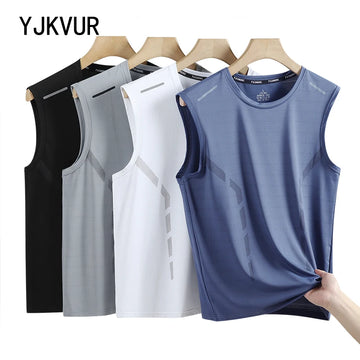 YJKVUR Sports Quick Dry Sleeveless T-Shirt for Men Summer Men Basketball Gym Clothing Breathable Lightweight Plus Size Tank Top