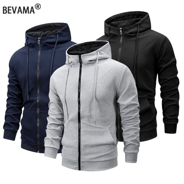 Men's Zipper Hooded Sweatshirt  Autumn and Winter Outdoor Warm Jacket Coat Sportswear Men Slim Fit Casual Jacket Streetwear