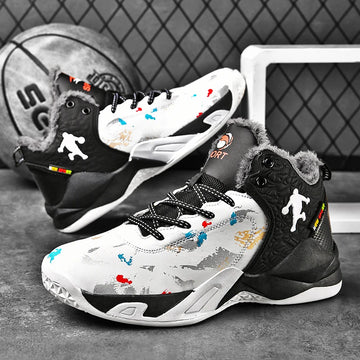 Winter Plush Warm Men Basketball Shoes Hot Sale Brand Men's Basketball Sneakers Anti-Slip Field Training High Top Sneaker Man