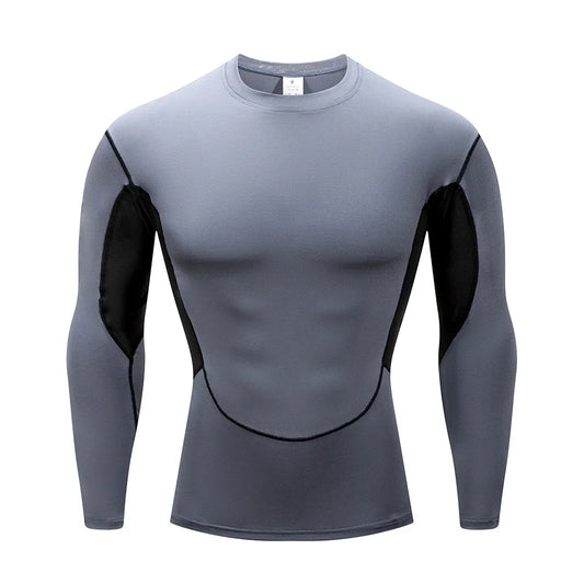 Men's Running T Shirt Quick Dry Shirt Yoga Training Compression Sports Tops Long Sleeve Solid Running Sweatshirt T-Shirts