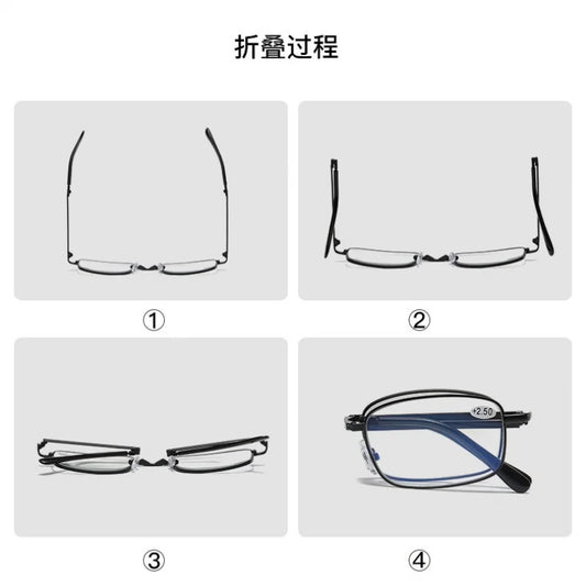 Folding Portable Photochromic Reading Glasses for Men Progressive Multifocal Bifocal Presbyopic Glasses Color-changing Glasses