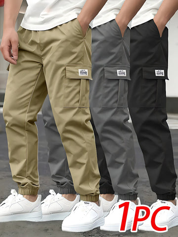 Men's Cargo Pants Sweatpants Outdoor Bunched Long Trousers  Casual Autumn Multi-Pocket Durable Workwear Male Trousers