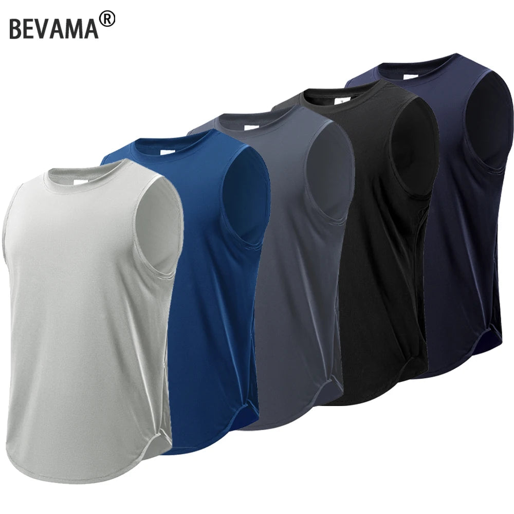 Summer Men's Fitness Basic Tank Top Quickly Dry Sport Top Running Vest Gym Fitness Sleeveless Sport Shirt Tank Tops