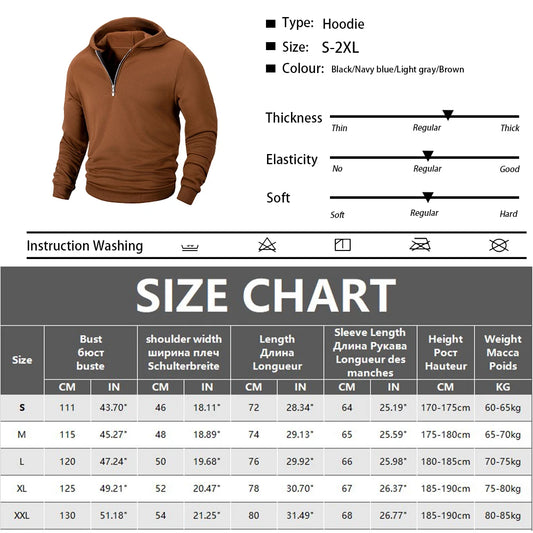 Men's Sweatshirts Spring Thickened Pullover Half-zip Pullover Men's Outdoor Sweatshirt Autumn Solid Color Turtleneck Top