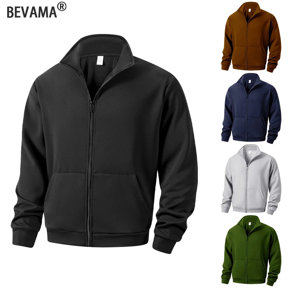 Men's Autumn Winter Casual Jacket Coats Outdoor Sports Zipper Cardigan Sweatshirt Casual Sportwear Long Sleeve Coat Jacket