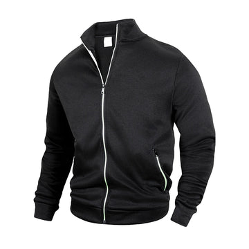 Spring and Autumn Men's Stand Collar Casual Zipper Jacket Outdoor Sports Coat Windbreaker Jacket Solid Color Thin Coat