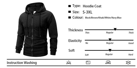 Autumn Men's Jackets Knitted Sweater Zipper Hoodie Jackets Long Sleeve Hooded Sweatshirts Mens Solid Color Jackets Outerwear