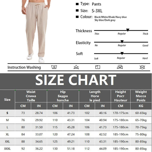 Men's Loose Cool Casual Pants Elastic Waist Drawstring Long Pant Casual  Streetwear Lightweight Breathable Trousers