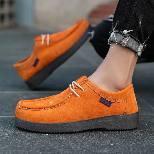 Autumn Men Casual Shoes Couples Suede Leather Loafers Male Comfortable Platform Walking Shoes Men Kangaroo Shoes zapatos hombre