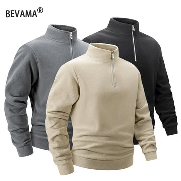 Spring Autumn Men's Fleece Jackets Fashion Men Stand Collar Zipper Pullover Men Soft Shell Outdoor Warm Sweatshirt Clothing