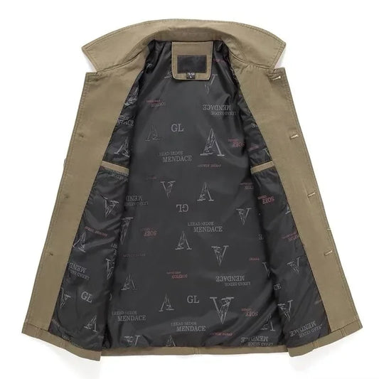 Jackets Men Coats Single Breasted Coat Casual Turn Down Collar Splice Simple Jacket Outerwear Autumn Winter Open Stitch