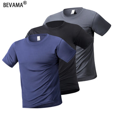 Men's Quick Dry Round Neck Gym Running T-Shirt Lightweight Breathable Sport Short Sleeve Training Exercise Sport Shirt Tops